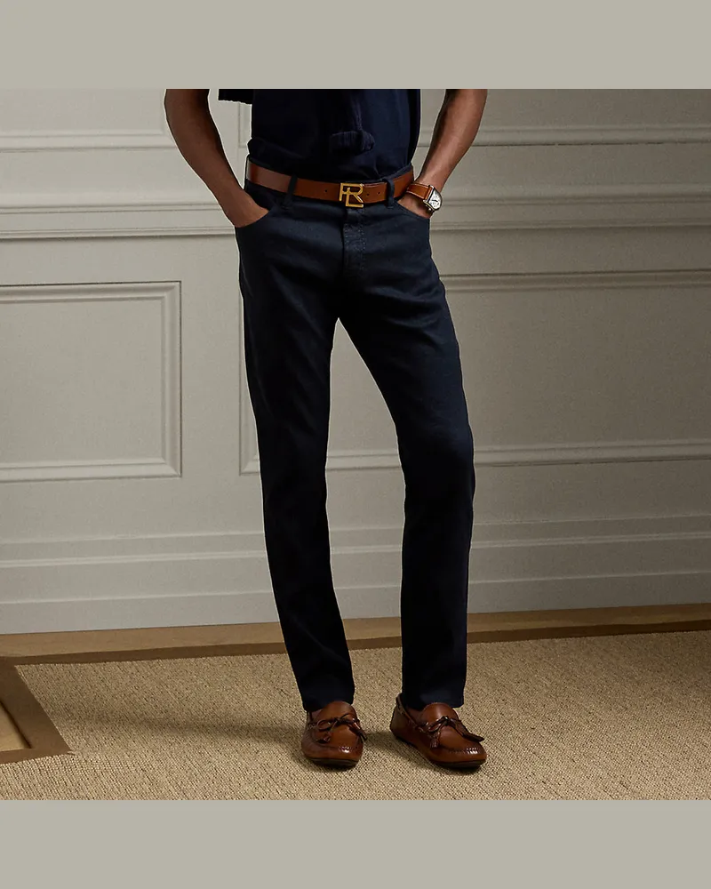 Ralph Lauren Slim-Fit Stretchjeans mit Leinen Blue
