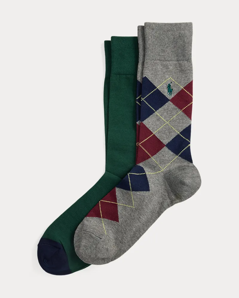 Ralph Lauren 2er-Pack Anzugsocken mit Argyle Grey
