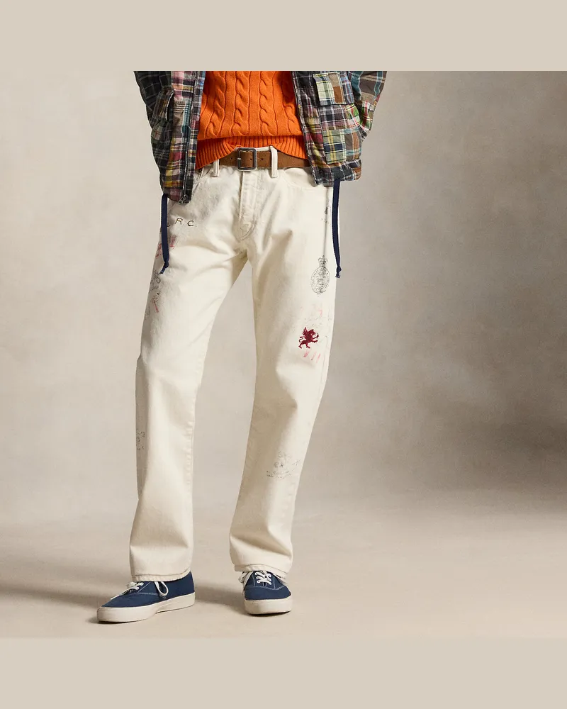 Ralph Lauren Straight-Fit Jeans Hampton mit Grafiken Tan