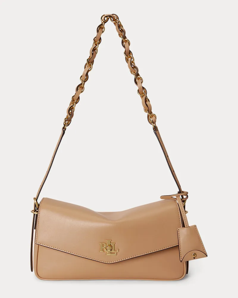 Ralph Lauren Schultertasche Farrah aus Nappaleder Tan