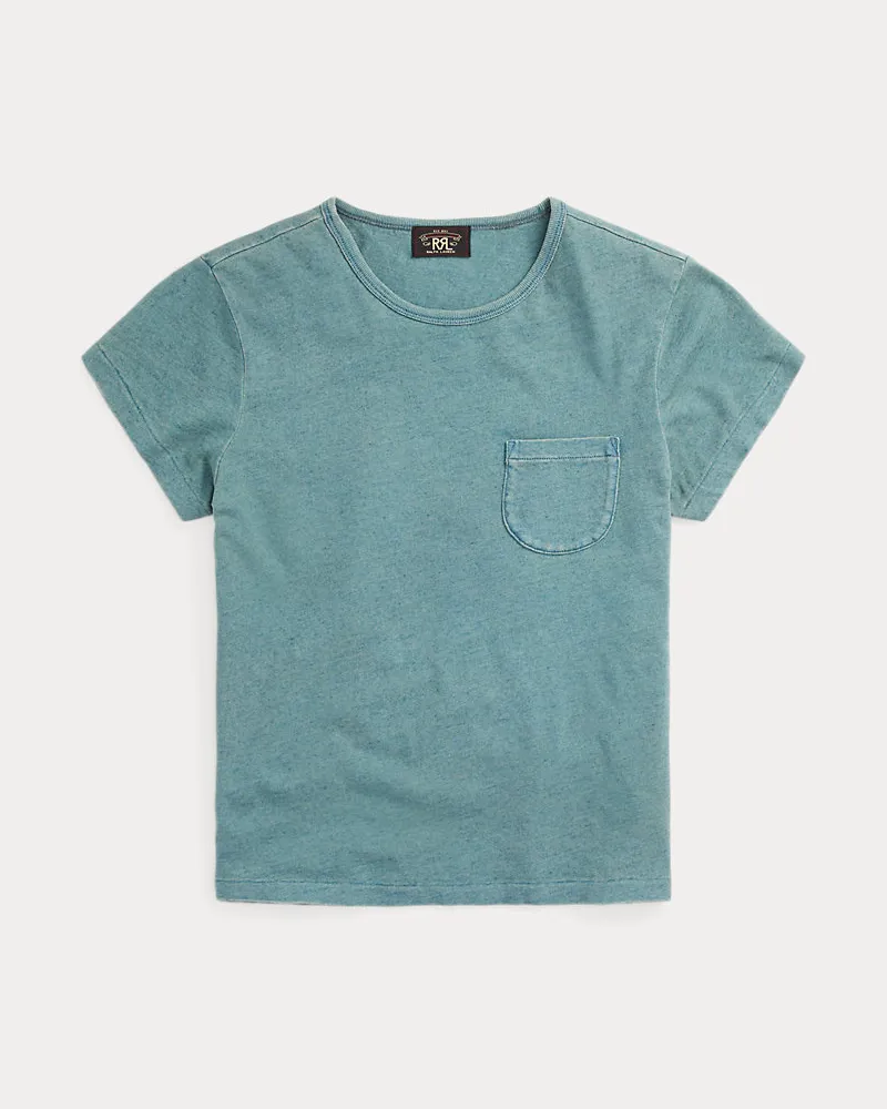 Ralph Lauren T-Shirt aus Baumwolle und Leinen Blue