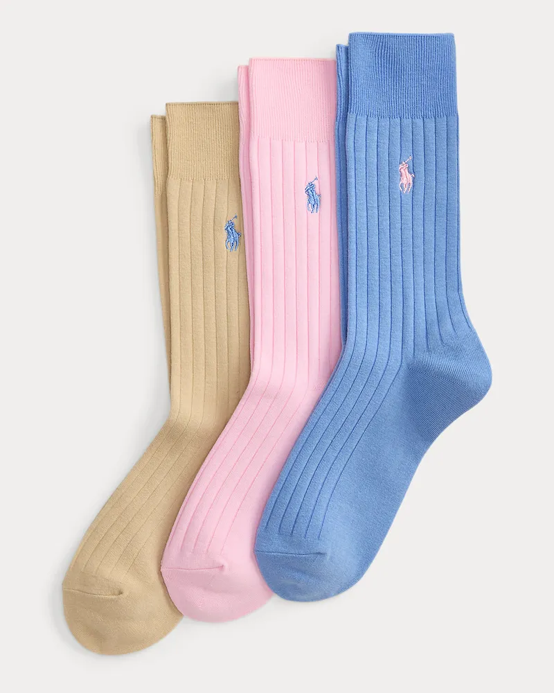 Ralph Lauren 3er-Pack gerippte Anzugsocken Multi