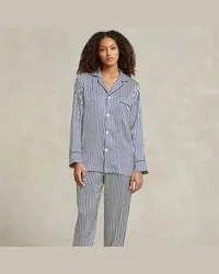 Ralph Lauren Pyjama-Set aus Seide mit langen Ärmeln Blue