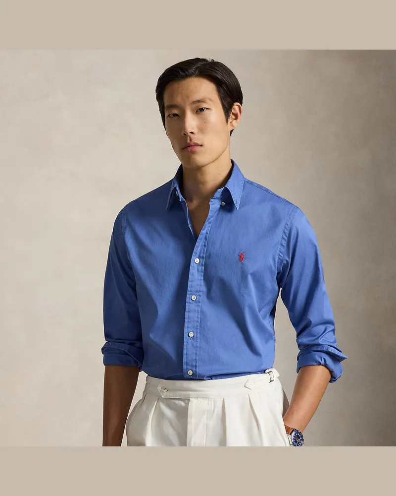 Ralph Lauren Custom-Fit Hemd aus federleichtem Twill Blue
