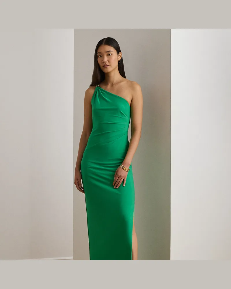 Ralph Lauren Einschultriges Kleid aus Jersey Green