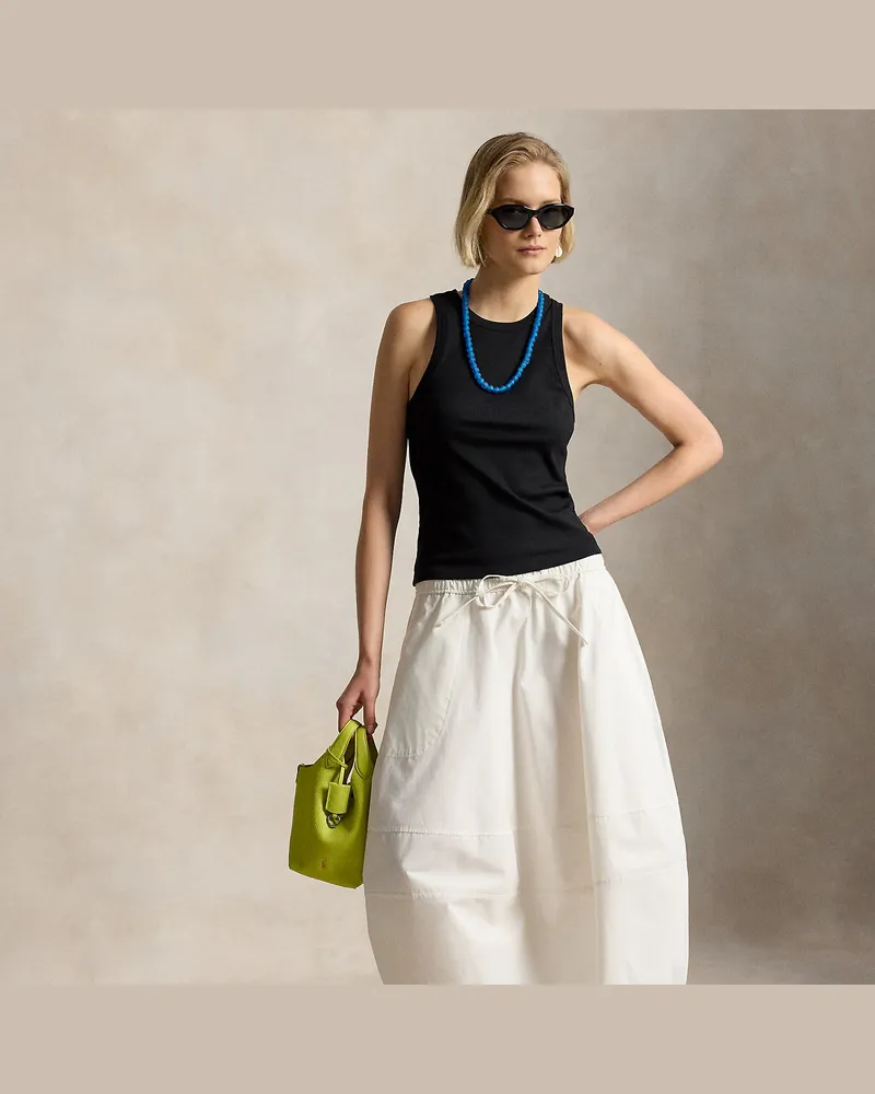 Ralph Lauren Baumwollrock mit Kokon-Silhouette White