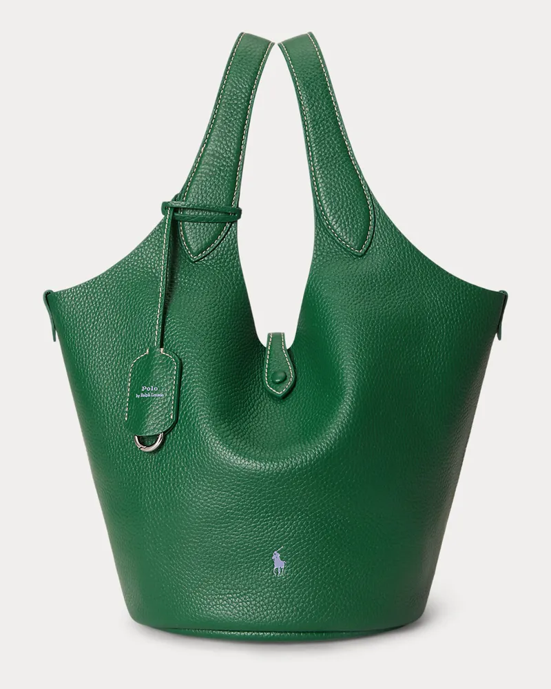 Ralph Lauren Ledertragetasche Polo Play Green