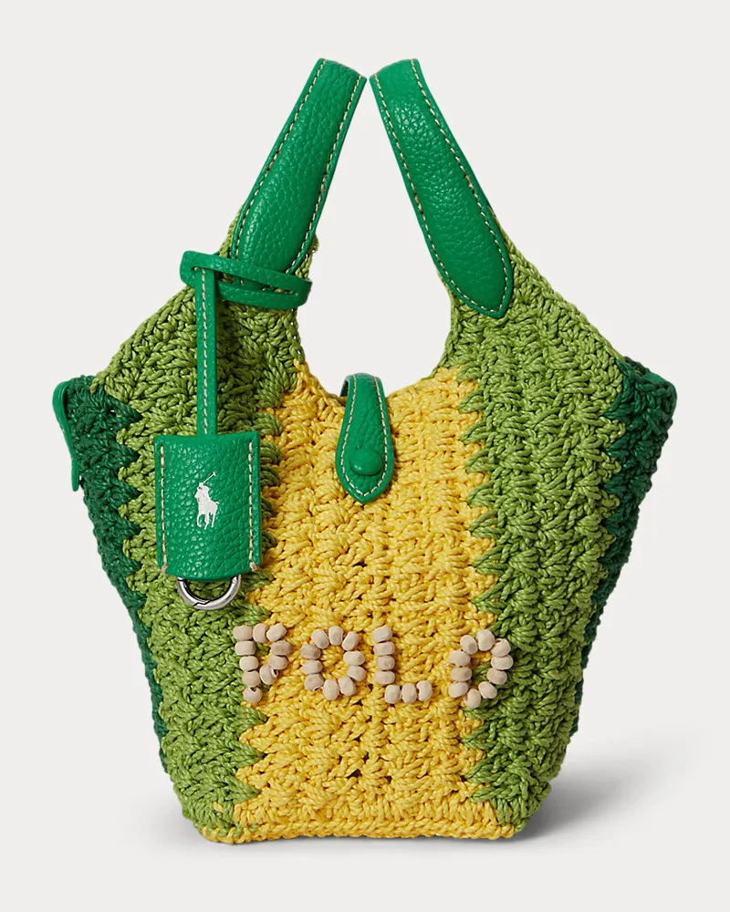 Ralph Lauren Kleine Häkeltasche Polo Play Green