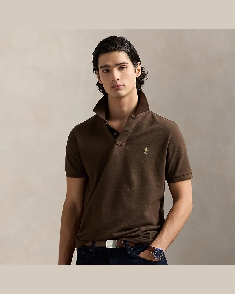 Ralph Lauren Slim-Fit Poloshirt aus Piqué Brown