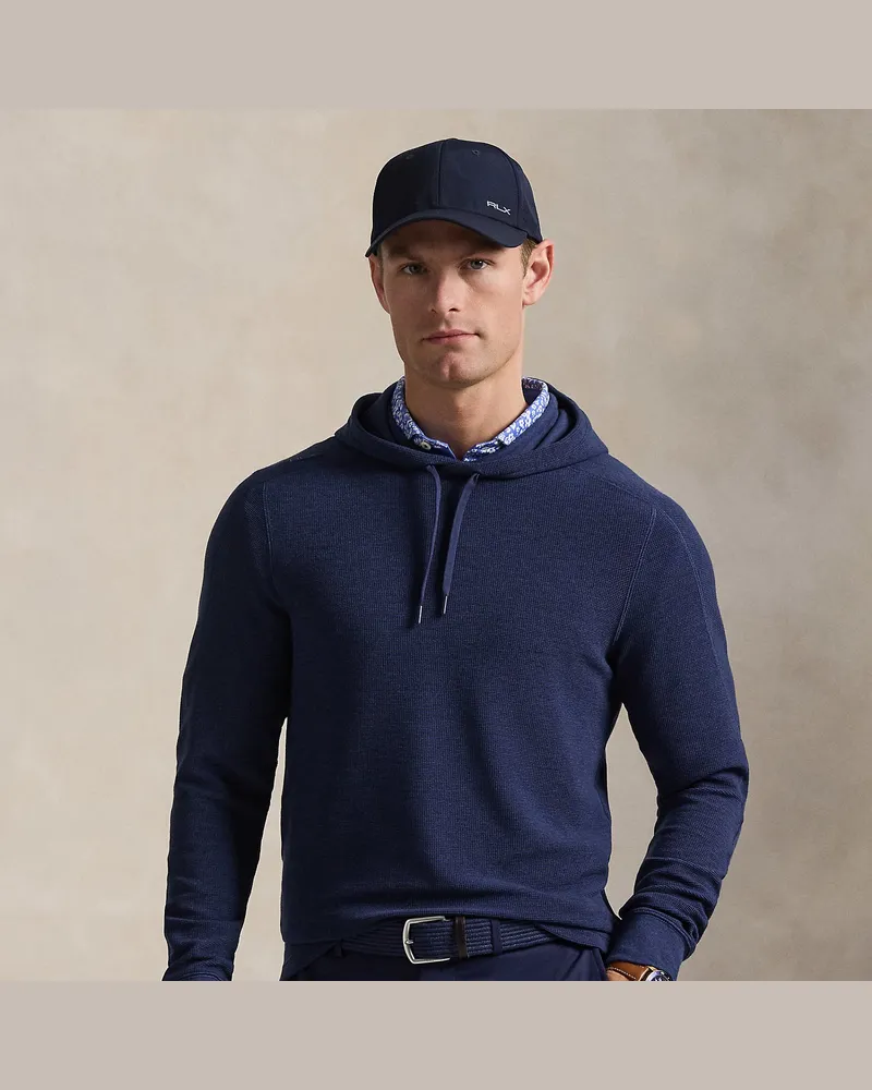 Ralph Lauren Performance-Kapuzenshirt aus Waffelpiqué Blue