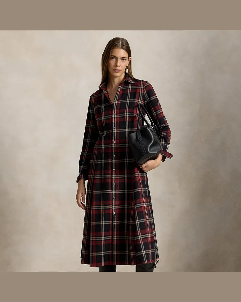 Ralph Lauren Kariertes Hemdkleid aus Baumwolltwill Red