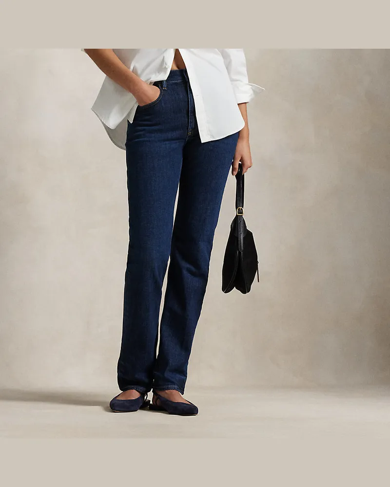 Ralph Lauren Straight-Fit Jeans mit hoher Leibhöhe Blue