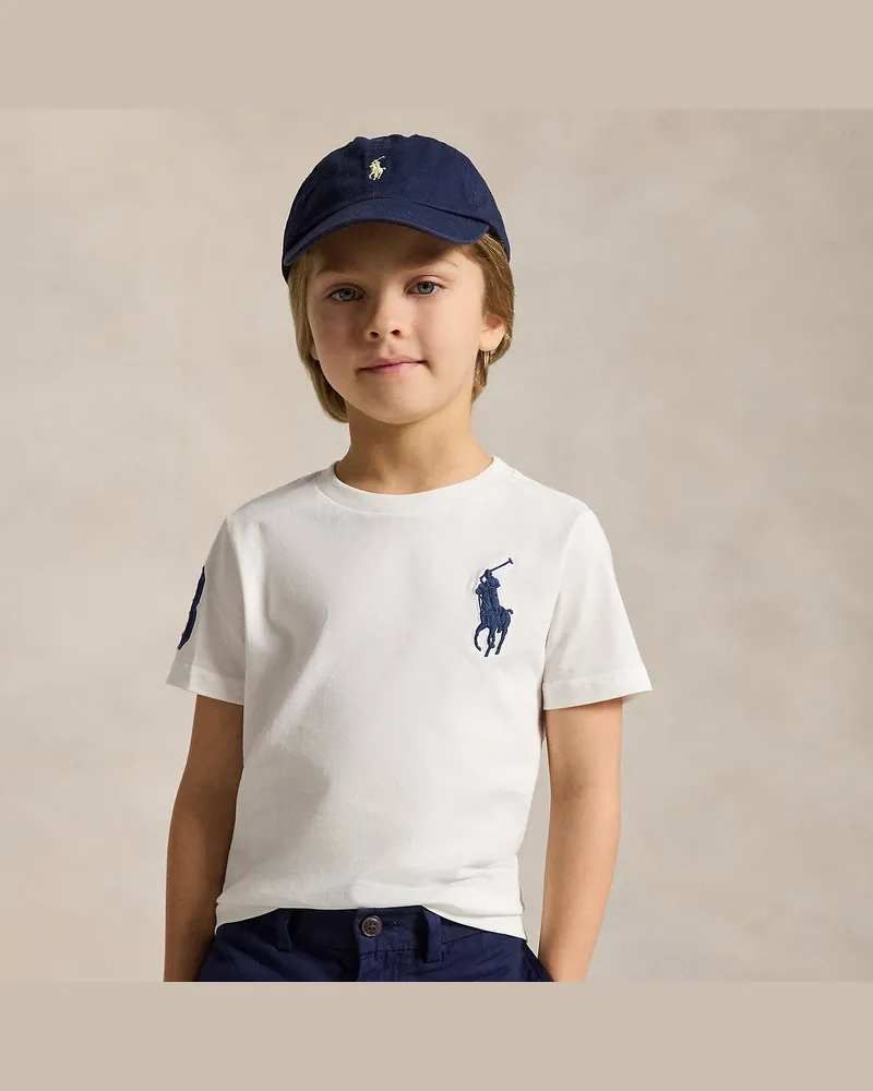 Ralph Lauren T-Shirt aus Baumwolljersey mit Big Pony White