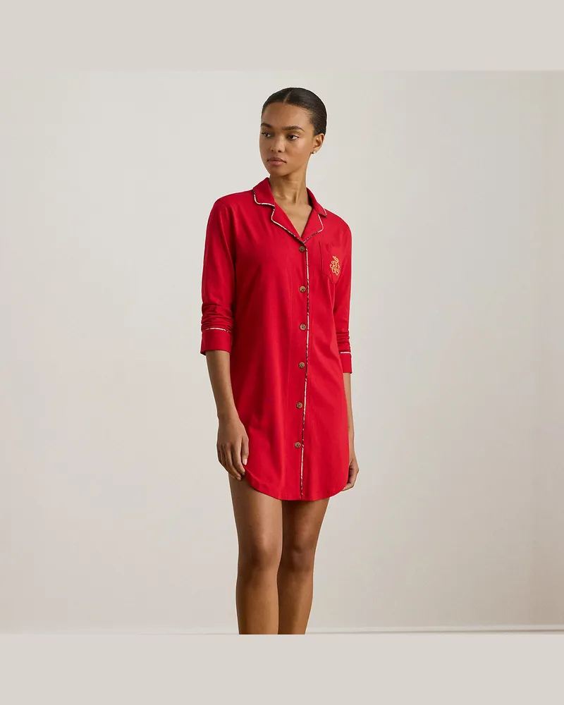 Ralph Lauren Schlafshirt aus Baumwollmischung Red