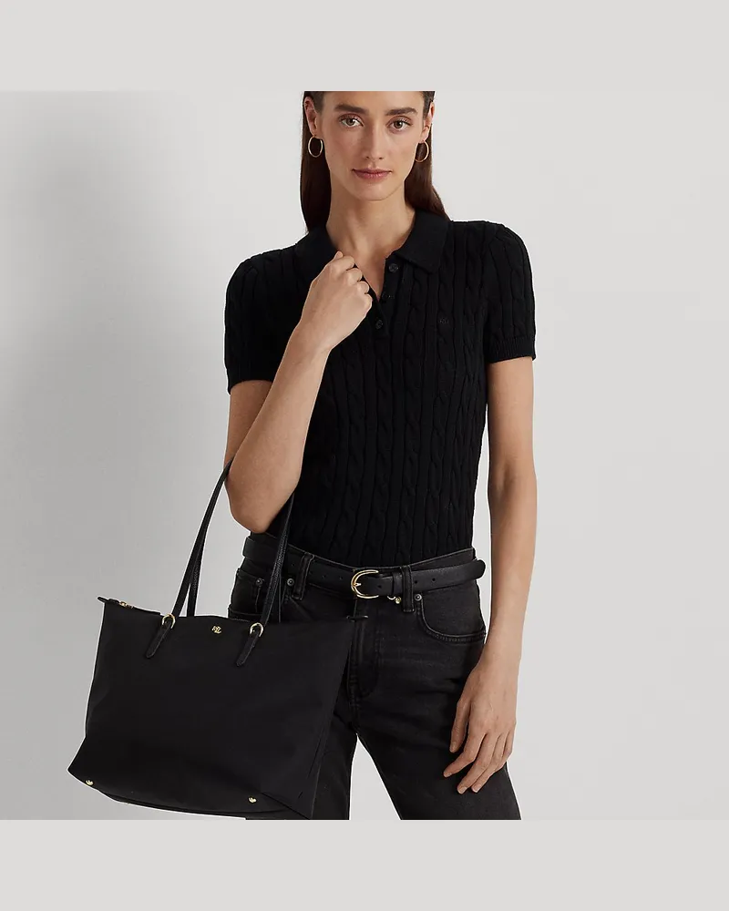 Ralph Lauren Mittelgroße Nylon-Tragetasche Keaton Black