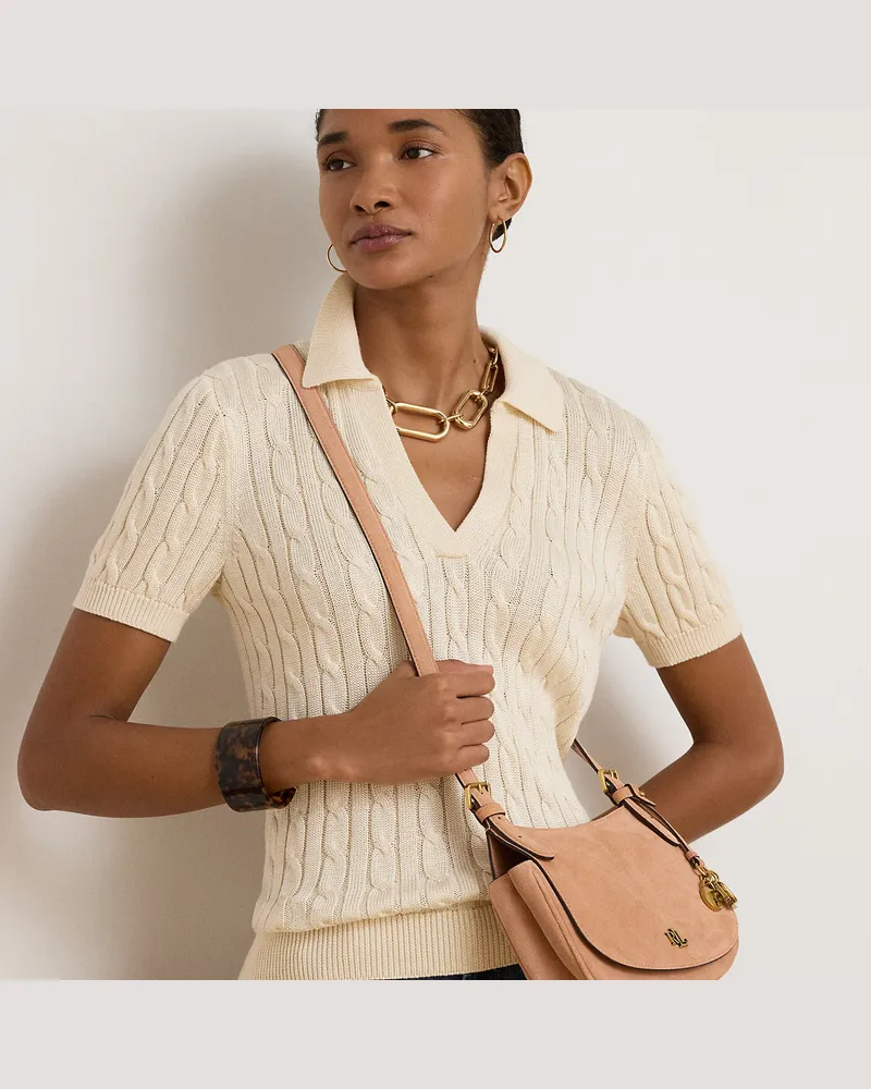 Ralph Lauren Umhängetasche Marcy aus Wildleder Pink