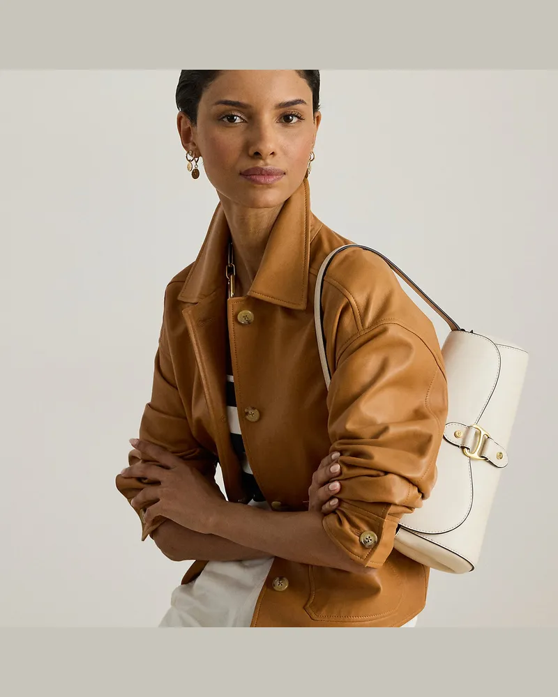 Ralph Lauren Mittelgroße Ledertasche Tasha White