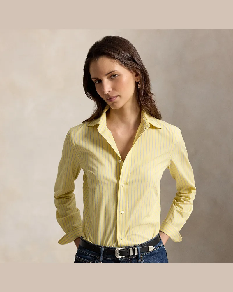 Ralph Lauren Stretch-Slim-Fit Fil-à-Fil-Baumwollhemd Yellow
