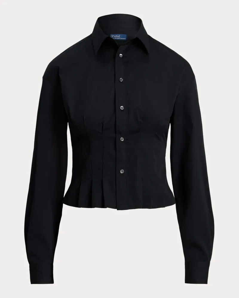 Ralph Lauren Baumwollhemd mit Falten Black