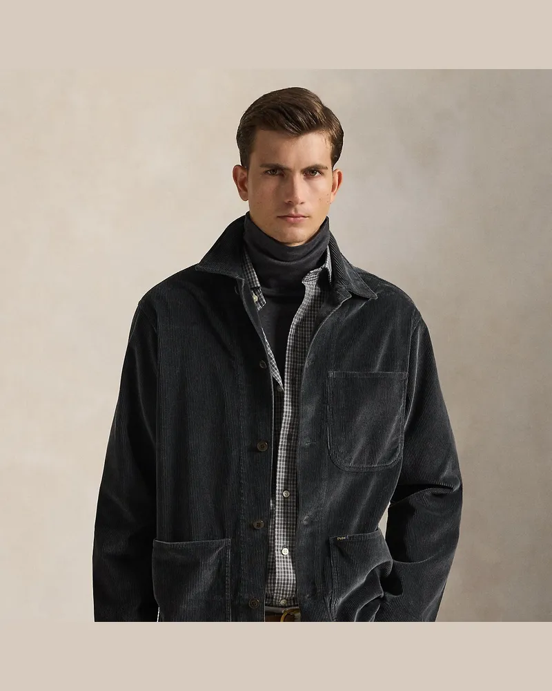 Ralph Lauren Utility-Hemdjacke aus Kordsamt Grey