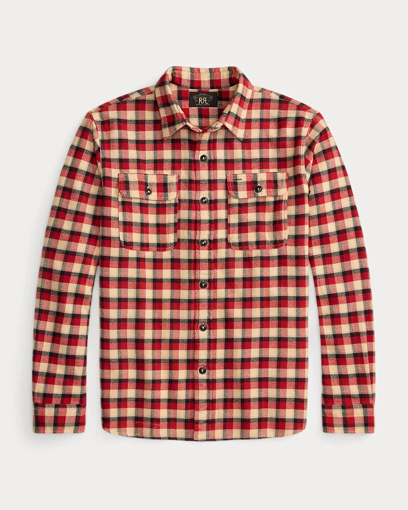 Ralph Lauren Kariertes Arbeitshemd aus Twill Red