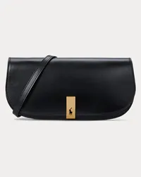 Ralph Lauren Mittelgroße Clutch Polo ID aus Leder Black