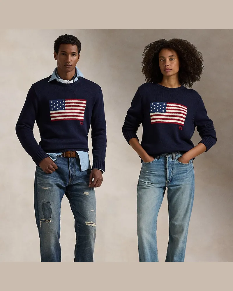 Ralph Lauren Der klassische Flaggenpullover Blue