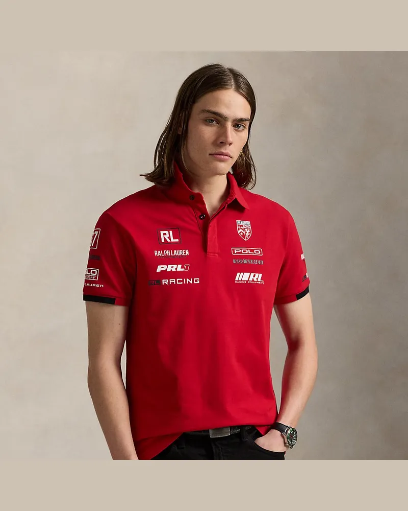 Ralph Lauren Custom-Slim-Fit Piqué-Poloshirt Red