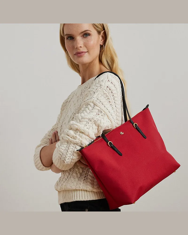 Ralph Lauren Mittelgroße Nylon-Tragetasche Keaton Red