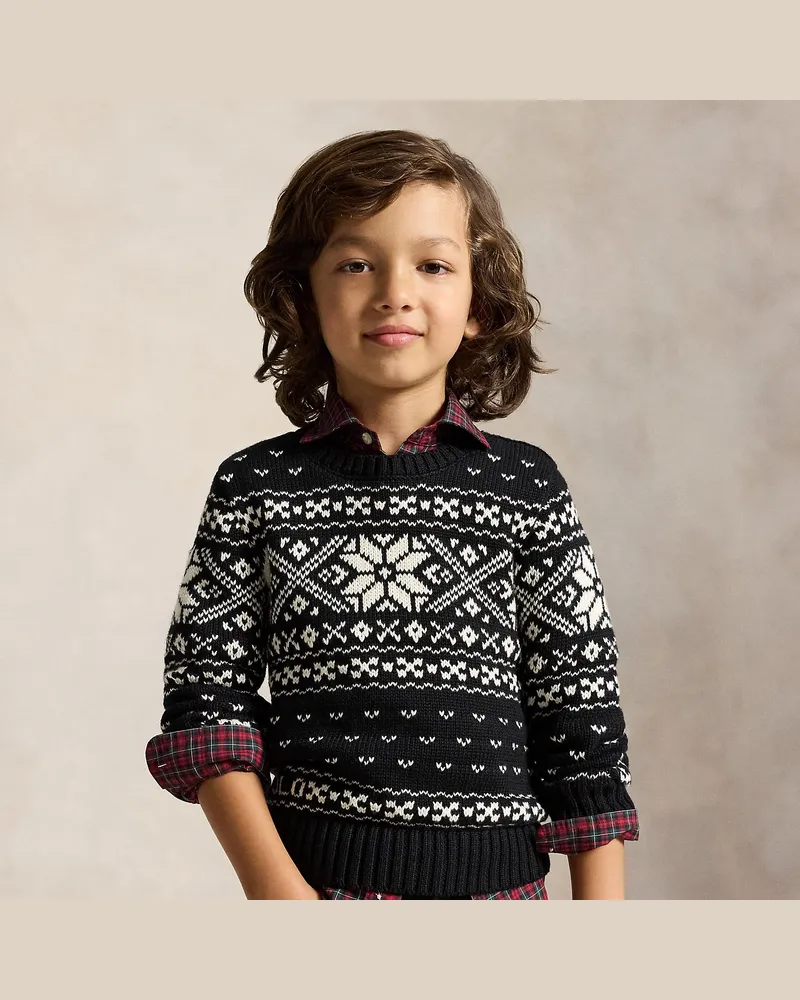 Ralph Lauren Pullover mit Schneeflockenmuster Black