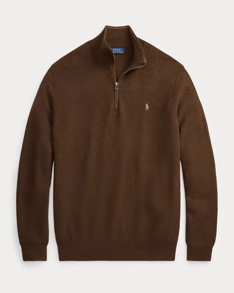 Ralph Lauren Große Größen - Pullover aus Baumwollpiqué Brown