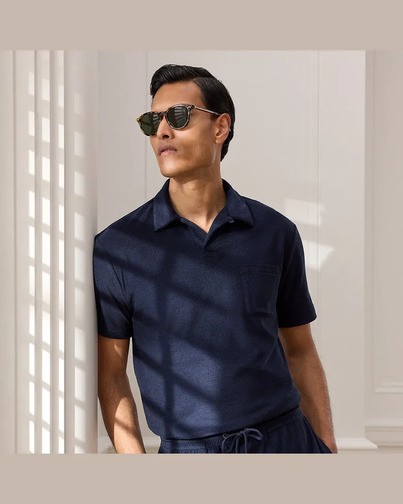 Ralph Lauren Freizeit-Kurzarmhemd Riviera aus Frottee Blue