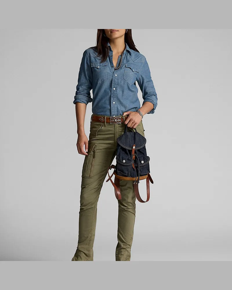Ralph Lauren Mini-Rucksack aus Denim Blue