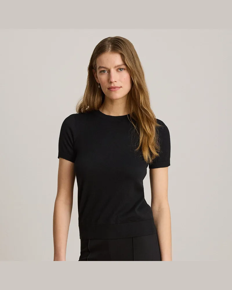Ralph Lauren Kurzarmpullover aus Baumwolle und Modal Black
