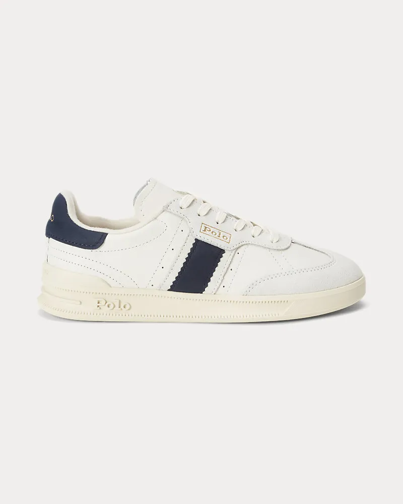 Ralph Lauren Sneaker Aera aus Leder und Wildleder White