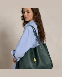 Ralph Lauren Große Tragetasche Polo ID aus Leder Green