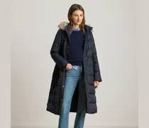 Daunenmantel mit Kapuze und Kunstpelz