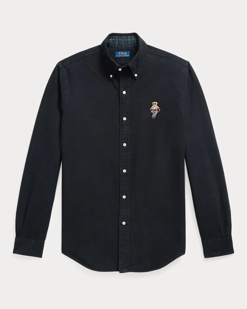 Ralph Lauren Custom-Fit Oxfordhemd mit Polo Bear Black