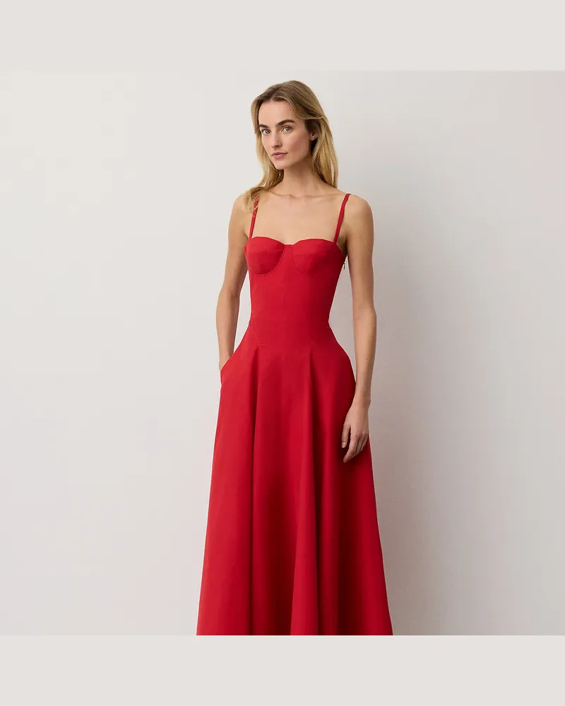 Ralph Lauren Popeline-Kleid Marigot mit Baumwolle Red