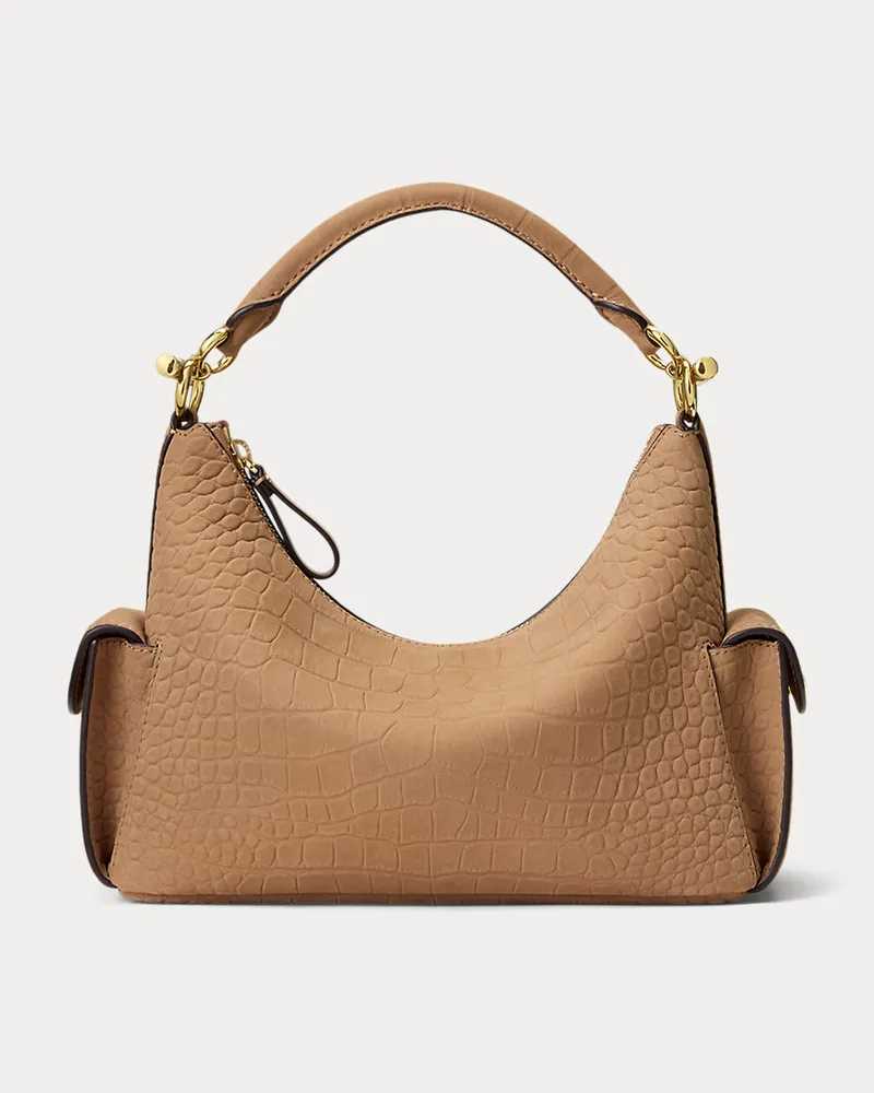 Ralph Lauren Kleine Schultertasche Blaike mit Prägung Tan