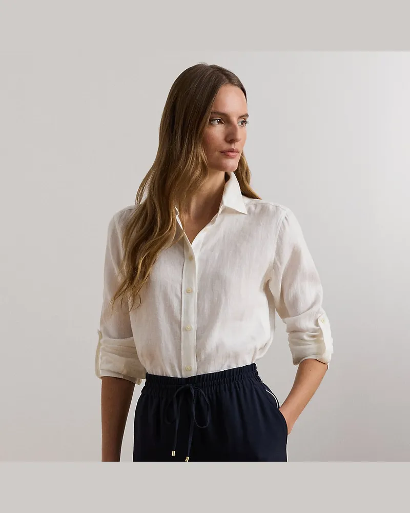 Ralph Lauren Relaxed-Fit Leinenhemd White