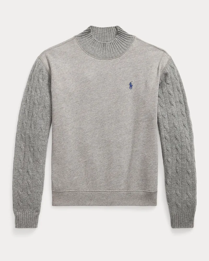 Ralph Lauren Fleece-Pullover mit Halbrollkragen Grey