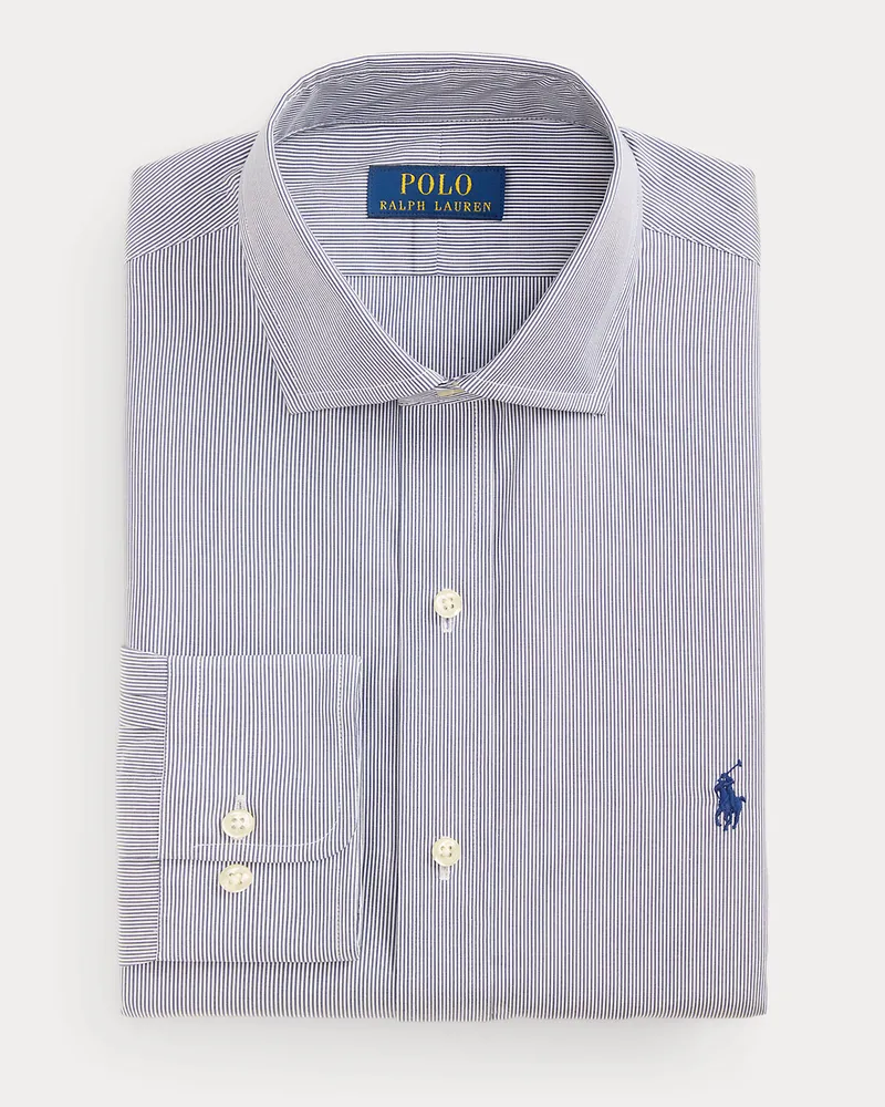 Ralph Lauren Custom-Fit Popelinehemd mit Streifen Blue