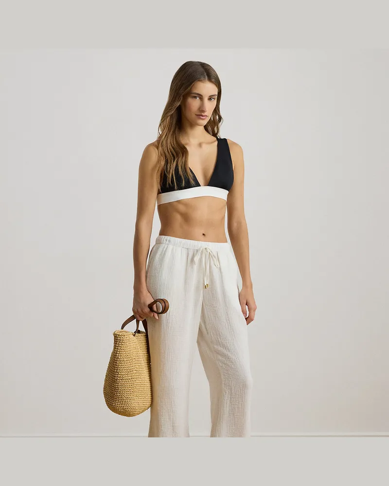 Ralph Lauren Cover-up-Hose aus Baumwollgaze White