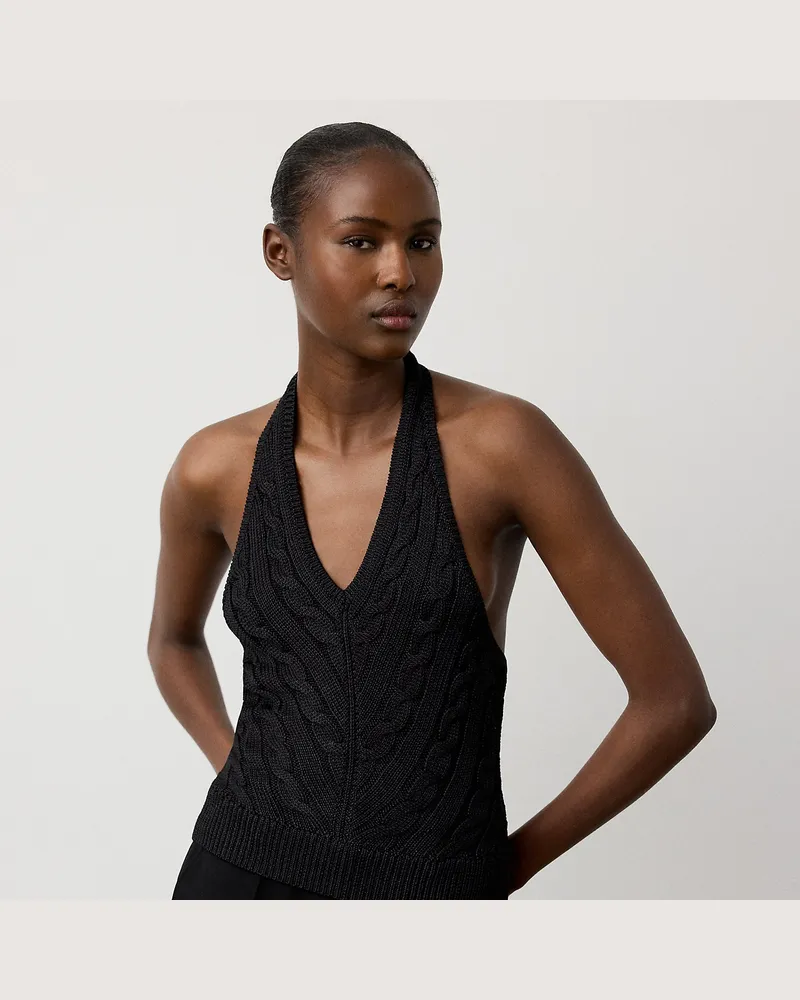 Ralph Lauren Seidenpullover mit Neckholder-Ausschnitt Black