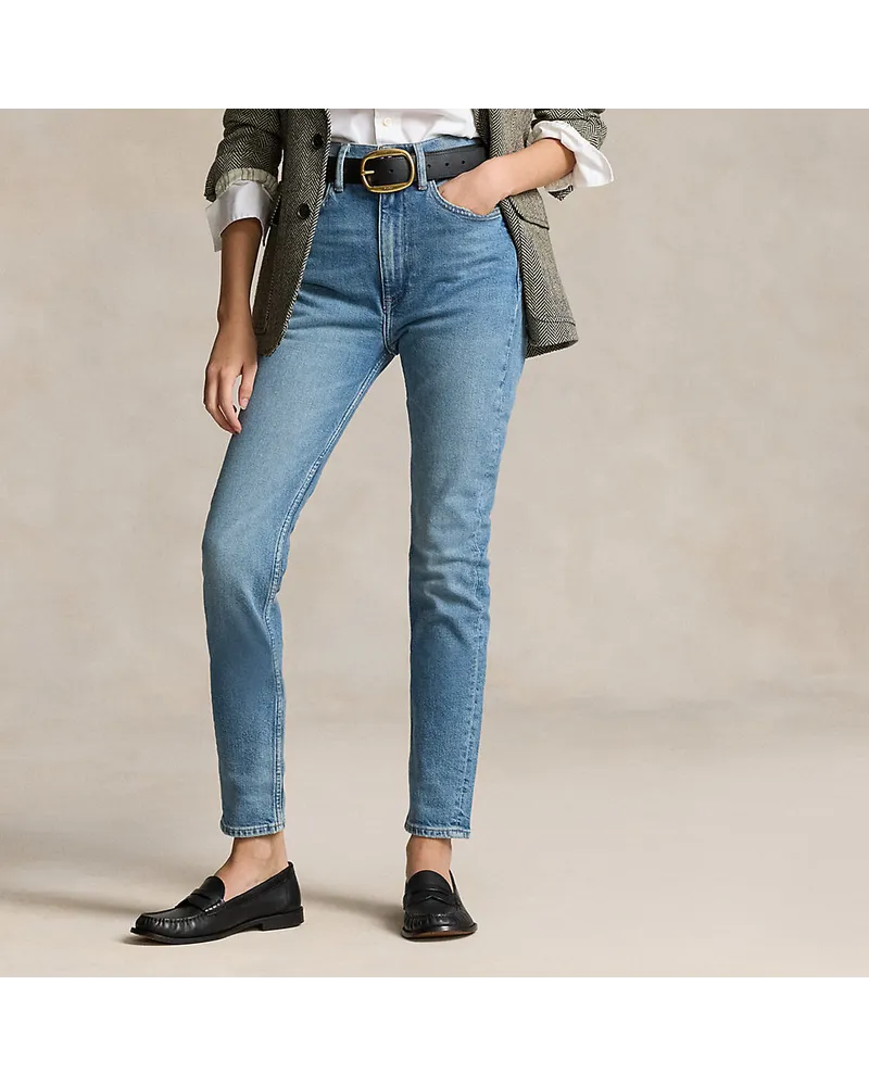 Ralph Lauren Super-Slim-Jeans mit hoher Leibhöhe Blue