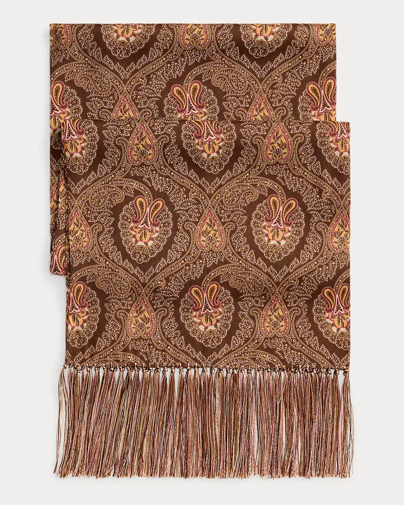 Ralph Lauren Schal mit Paisley-Motiv und Quasten Brown