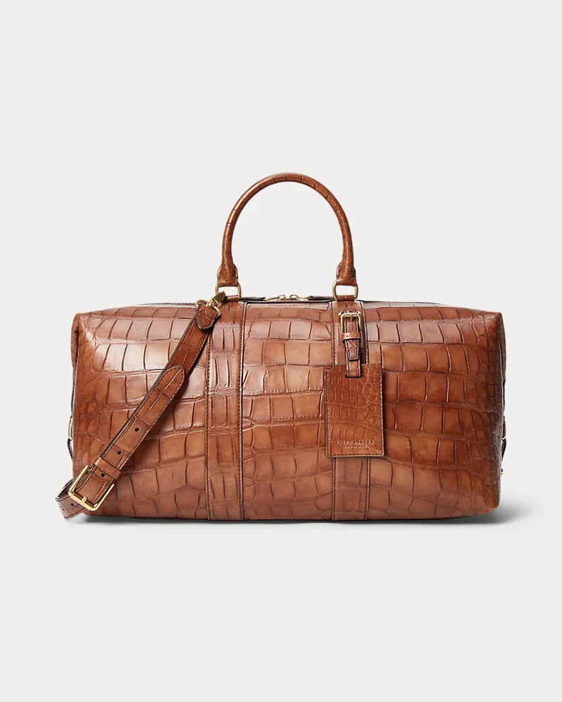 Ralph Lauren Reisetasche Welington aus Alligatorleder Gold