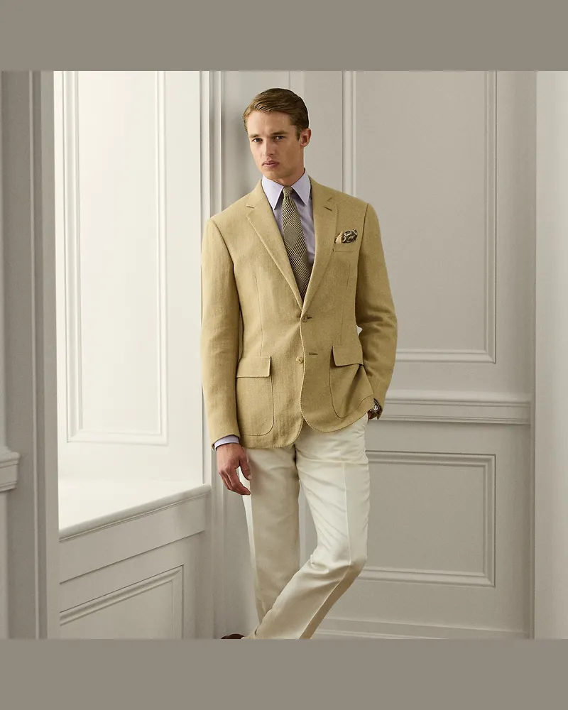 Ralph Lauren Handgeschneiderte Hose Gregory mit Seide Cream
