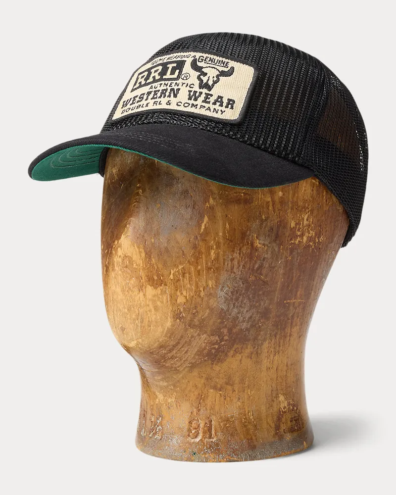 Ralph Lauren Truckerkappe aus Mesh mit Denimschirm Black
